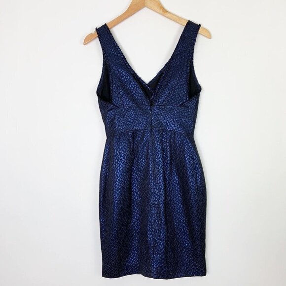 NEW Zac Posen Bodycon Dress Womens Size 4 Blue Metallic Cocktail Party - Picture 5 of 11